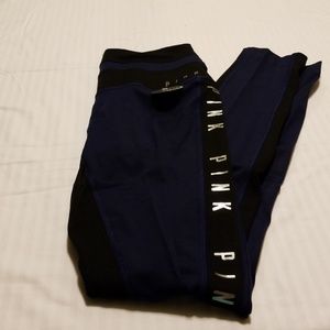 Blue and black leggings